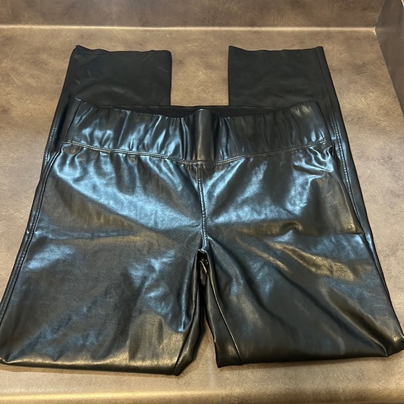 David Lerner Gemma High Rise Vegan Leather Black Pant Leggings Small - Picture 6 of 6